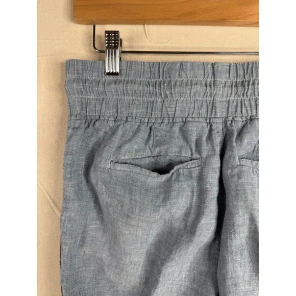 Athleta 100% Linen Cabo Jogger Pants size 2 Light Blue - Picture 5 of 9